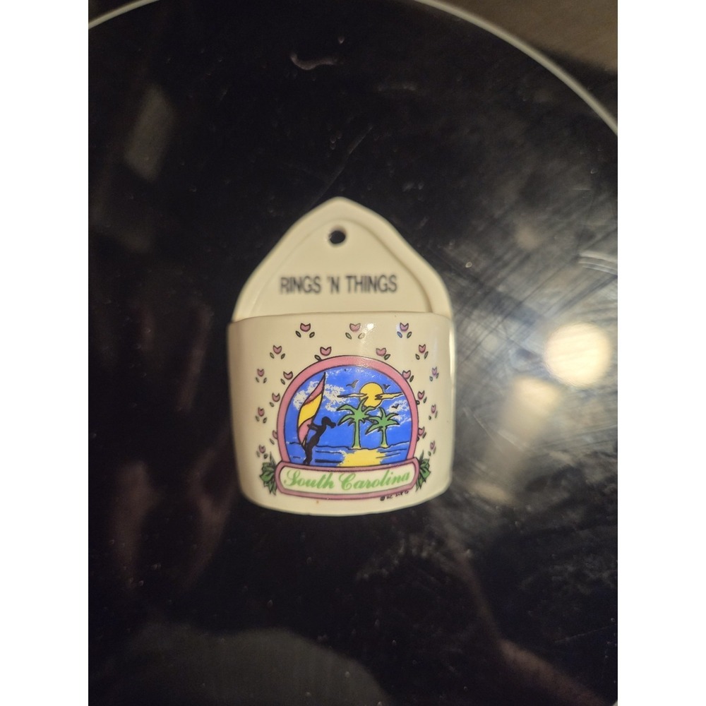 Rings N Things Ceramic South Carolina Jewelry Holder Wall Pocket